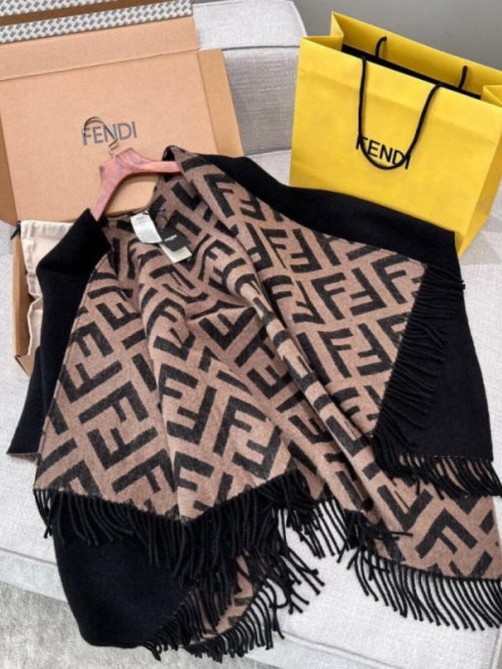 FENDI Double-Faced Wool and Cashmere Blend Cape